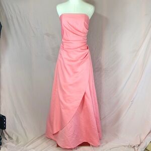 Prom Strapless Pink Evening Gown Size 6 Medium